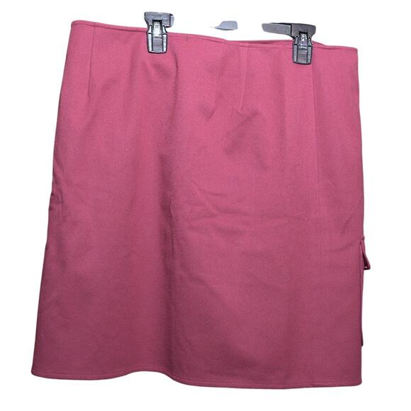 Talbots Skirt Burgundy Cargo Wrap Y2K Style Short w/ Pocket Gorpcore Size 16 - Picture 9 of 15